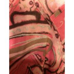 Y3 Miara Roze Bruin Top S Korte Mouw V-hals Zilver Gesculpt