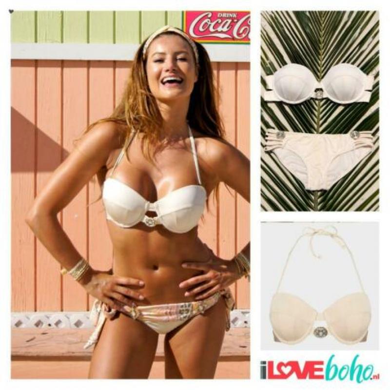 Bikini wit BOHO Bikini Bandeau Top Devine Ivory S