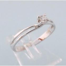 18 karaat Wit Gouden Solitair Ring grote 0.08 crt Briljant