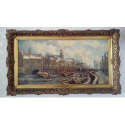 Schilderij van B Wensinck Delfshaven