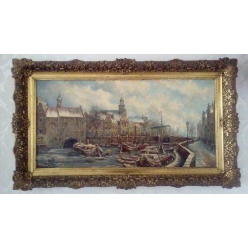 Schilderij van B Wensinck Delfshaven