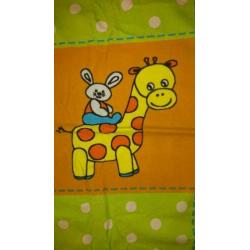 Oranje peuter/ kinderdekbedovertrek van flanel, als nieuw!
