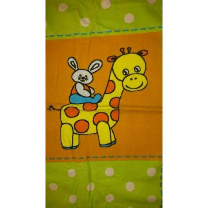 Oranje peuter/ kinderdekbedovertrek van flanel, als nieuw!