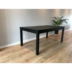 Eettafel Bjursta donker bruin-zwart 175cm/217,5cm/260cm