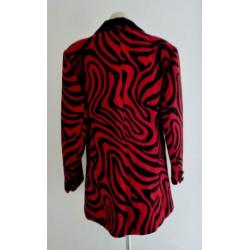 Vintage rood jasje met zwart dessin (Paris)