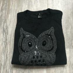 Trui zwart uil | H&M | Maat S (36)