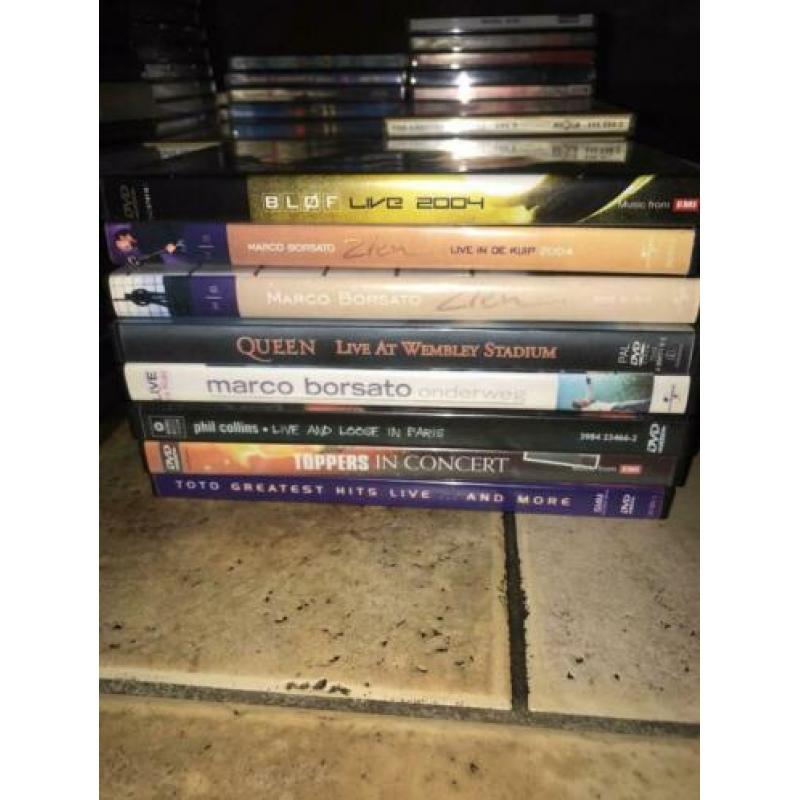 175 Cd's, 35 films DVD's en 8 muziek DVD's gebrand + origine