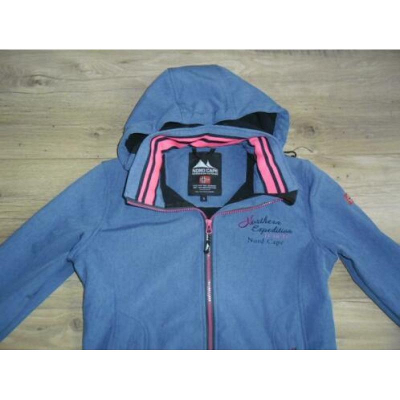 Nord Cape Norwegian Outdoor Blauw/Roze Softshell Jas Maat S
