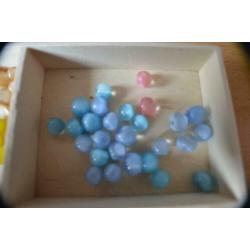 100 vintage lieve kleine bol glasknoopjes jaren 50 (74) 8 mm