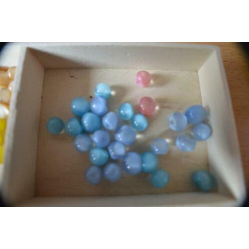 100 vintage lieve kleine bol glasknoopjes jaren 50 (74) 8 mm
