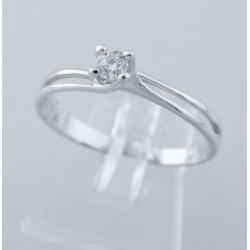18 karaat Wit Gouden Solitair Ring grote 0.08 crt Briljant