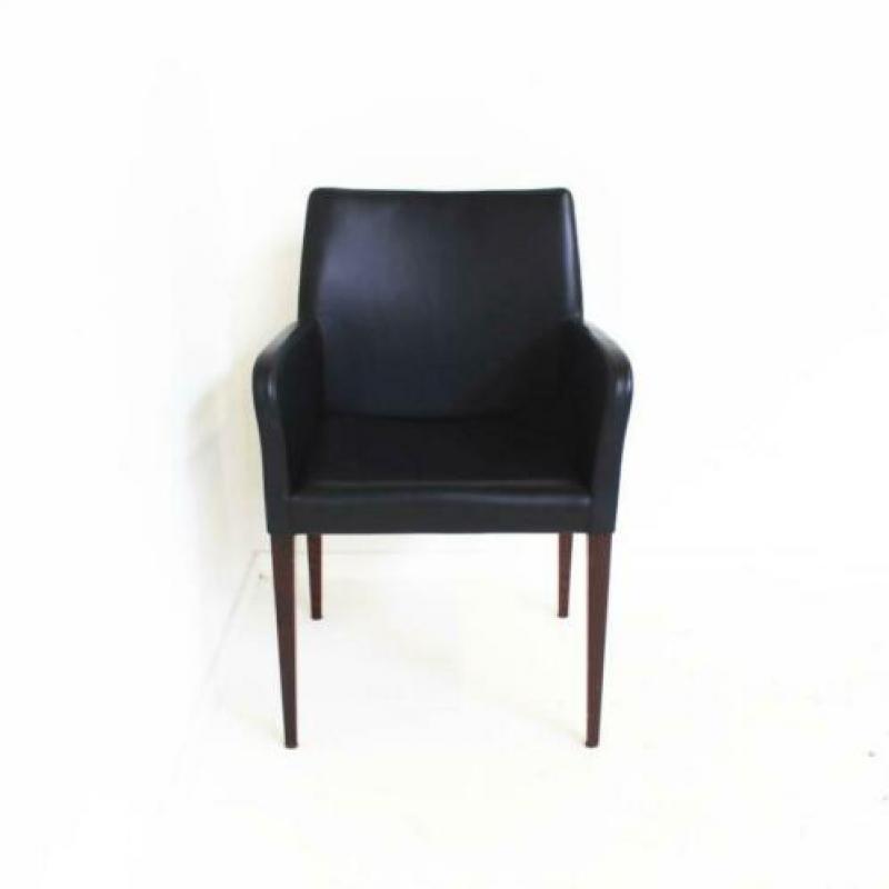 Poltrona Frau Liz Eetkamerstoel, Design stoelen, Zwart, Leer