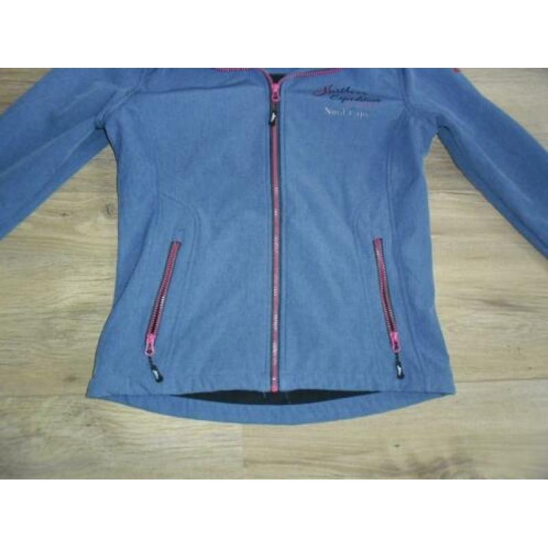 Nord Cape Norwegian Outdoor Blauw/Roze Softshell Jas Maat S