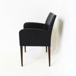 Poltrona Frau Liz Eetkamerstoel, Design stoelen, Zwart, Leer