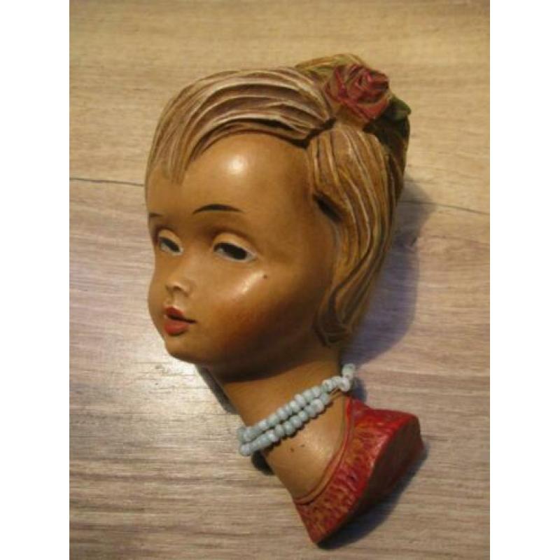 Vintage hoofd wandhoofd meisje