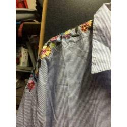 Striped bloem blouse, maat: l/xl