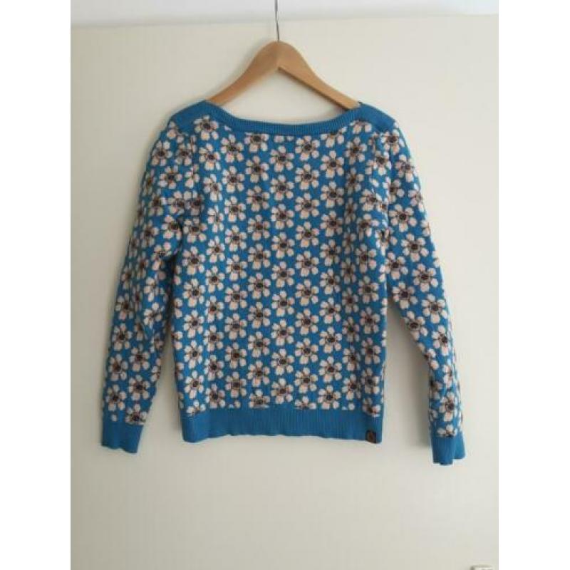 Trui 4ff 4 funky flavours L bloemen blauw Buenos Aires