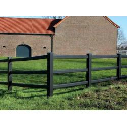 8. Kunststof omheining zwart, hekwerk rijbak, weiland