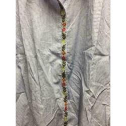 Striped bloem blouse, maat: l/xl