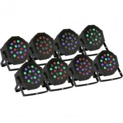 8x LED Par | DMX512 | 18 LEDs | 30W | Disco | gratis bezorg