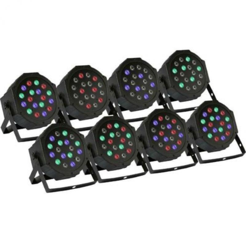 8x LED Par | DMX512 | 18 LEDs | 30W | Disco | gratis bezorg
