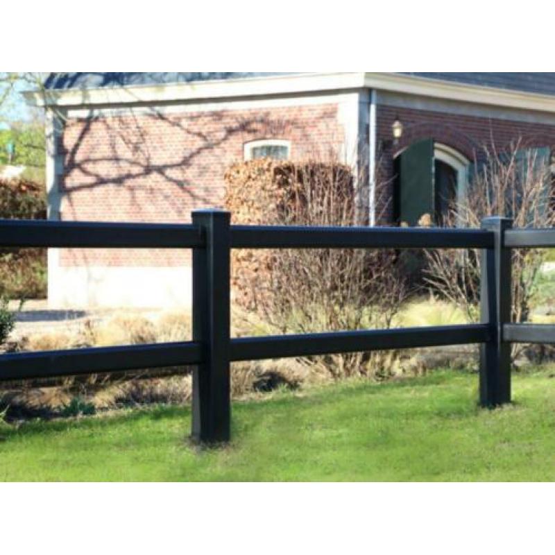 8. Kunststof omheining zwart, hekwerk rijbak, weiland