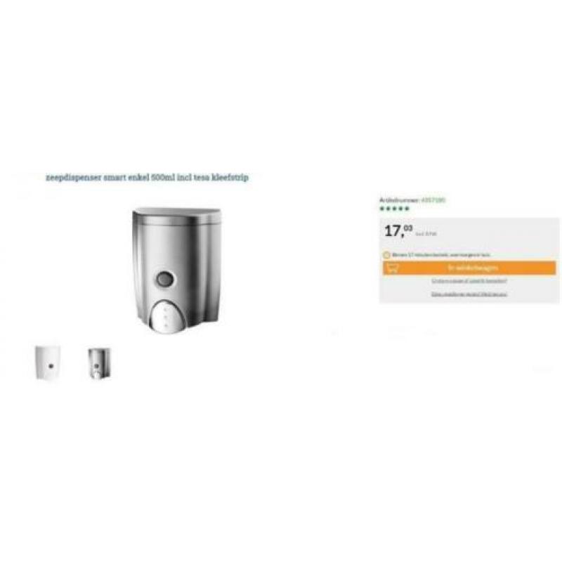 nieuw in doos B-smart zeepdispenser chrome nu voor € 7.99