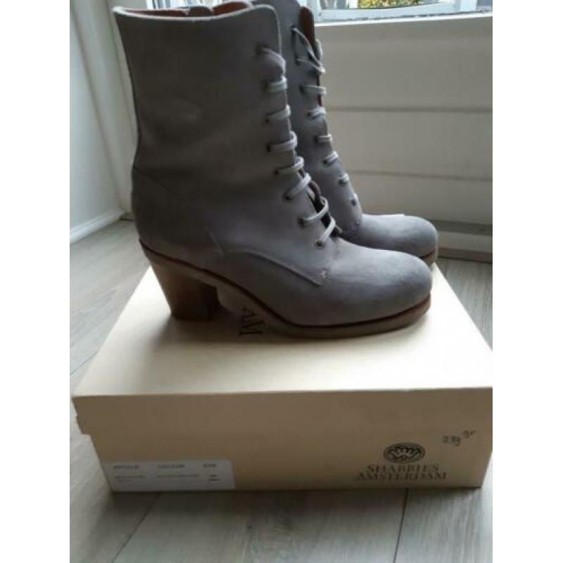 Shabbies grijs veterlaarsjes Maat 40