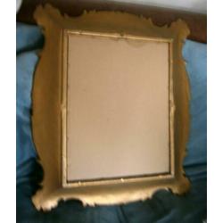 Brocante spiegel wit met gouden accenten