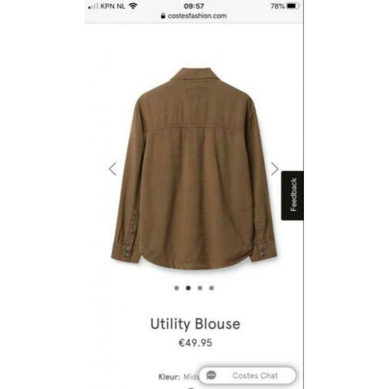 Costes blouse, middengroen, maat XL