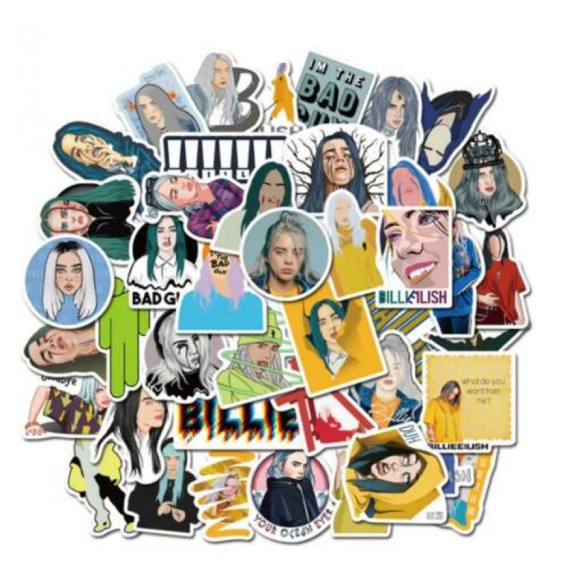Sticker Set 50 stuks Billie Eilish Muziek Fandom Set A