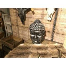 Boeddha koppen NIEUW 55cm groot wit , zwart , grijs