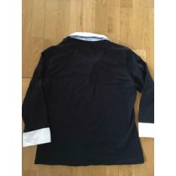 Zwart Gerry Weber shirt maat 42 witte kraag en manchetten