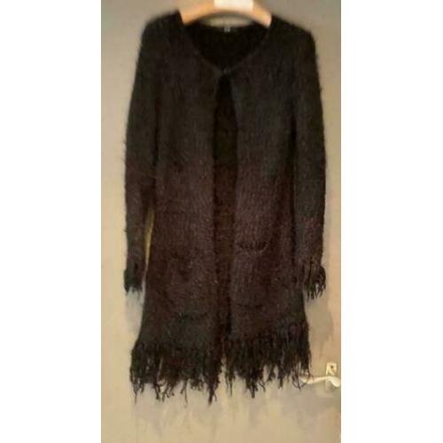 MO studio zwart harig lang vest maat M