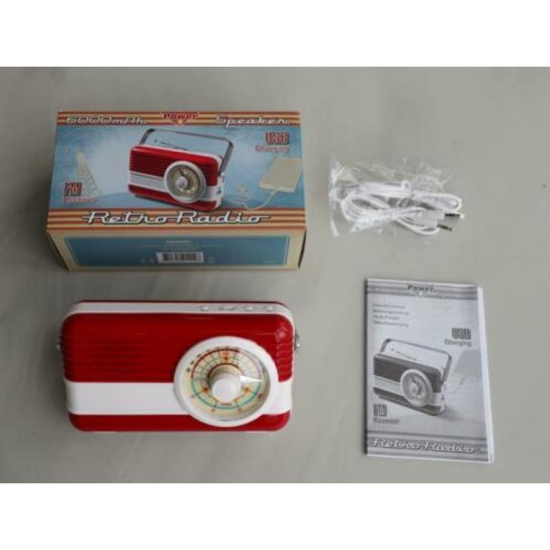 3in1; Powerbank, Speaker en Retro Radio -NIEUW-