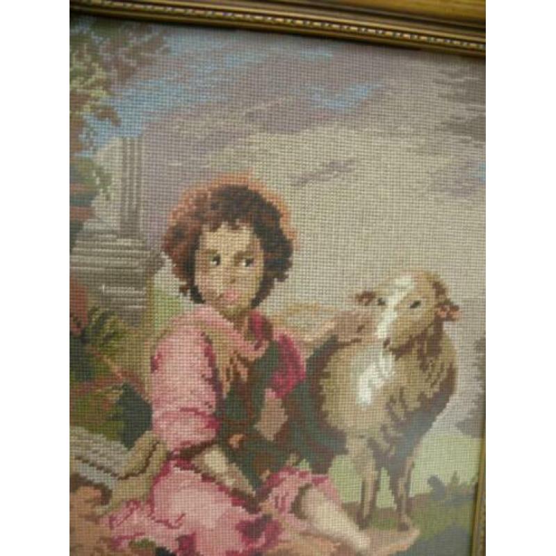 schilderij geborduurd