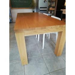 Eettafel eikenhout 180x90 H76