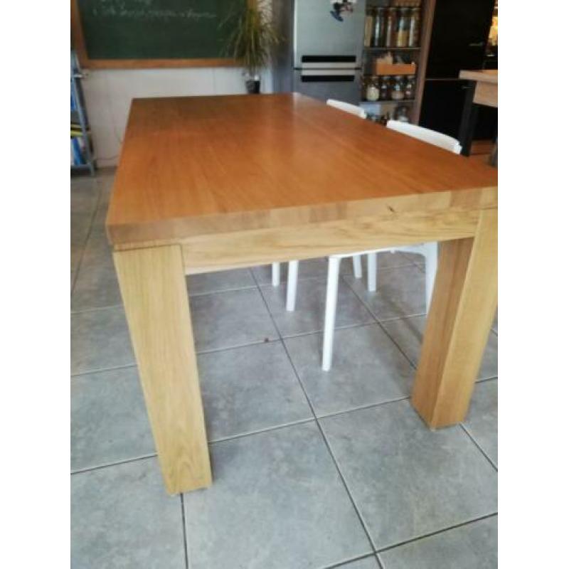Eettafel eikenhout 180x90 H76