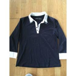 Zwart Gerry Weber shirt maat 42 witte kraag en manchetten