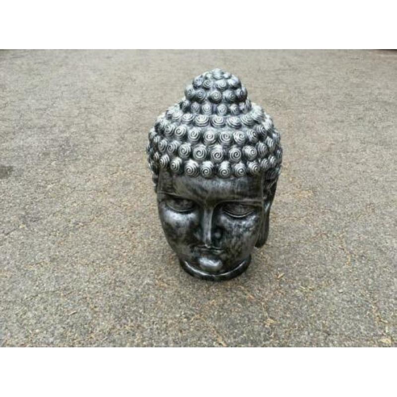 Boeddha koppen NIEUW 55cm groot wit , zwart , grijs