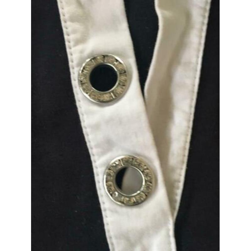 Zwart Gerry Weber shirt maat 42 witte kraag en manchetten
