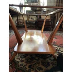 Vintage jaren ‘60 salontafel met glasplaat retro tafel