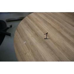 4 x ronde eettafel houtlook metaal 120 cm industrieel