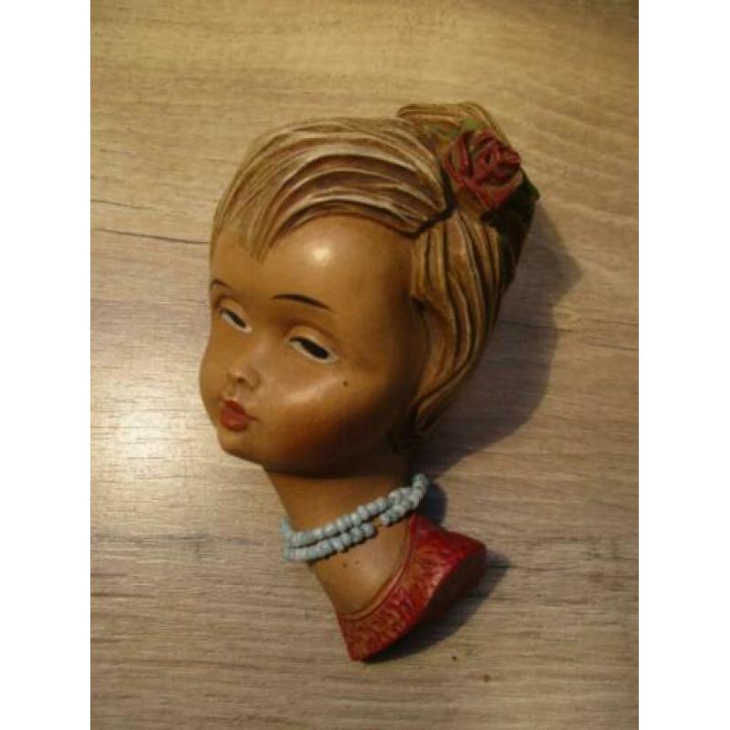 Vintage hoofd wandhoofd meisje