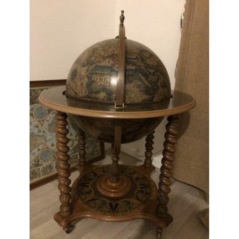ANTIEKE bar globe drank wereldbol barglobe globebar minibar