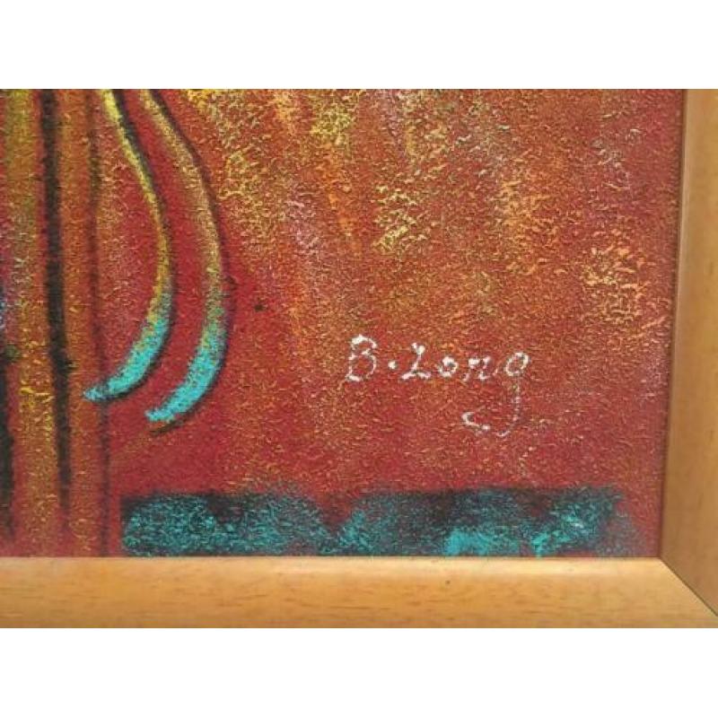 B Mooi schilderij in mexicaanse stijl van B.Long gesigneerd