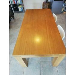 Eettafel eikenhout 180x90 H76