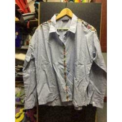 Striped bloem blouse, maat: l/xl