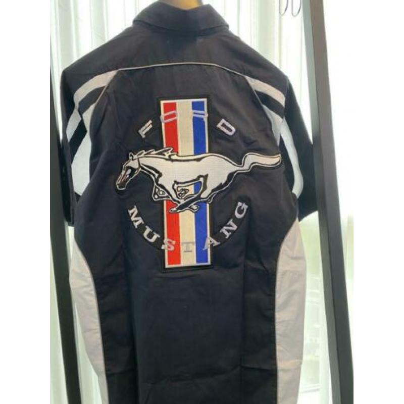 Schitterend shirt NIEUW van Ford Mustang, blauw/wit, maat XL