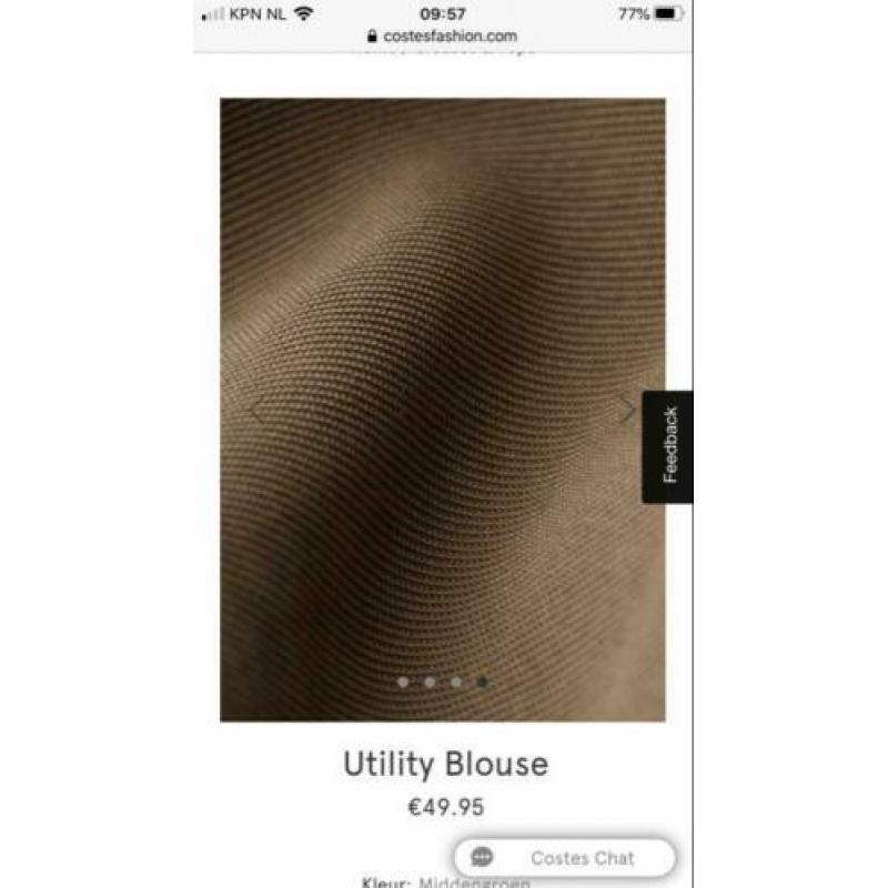 Costes blouse, middengroen, maat XL